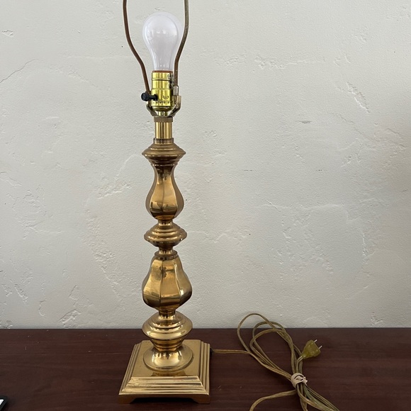 Vintage mid century geometric solid brass table lamp base bauble totem mcm - Picture 6 of 11